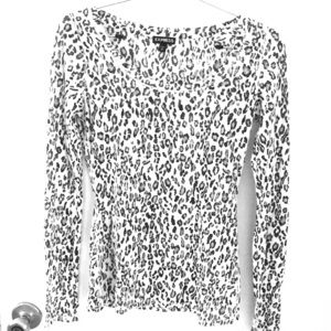Express cheetah print xs top